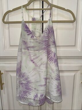 Green and Purple Tie Dye Halter Top SZ Small